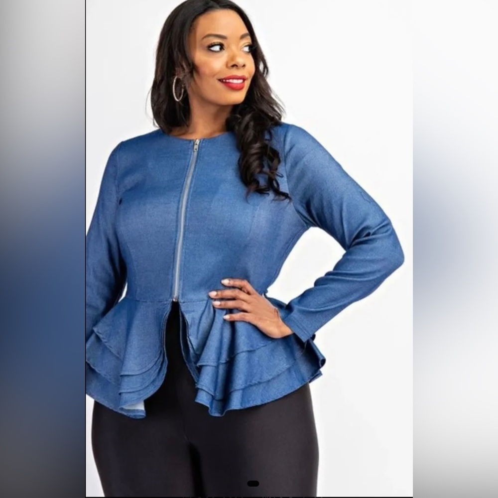 Peplum Denim Jacket